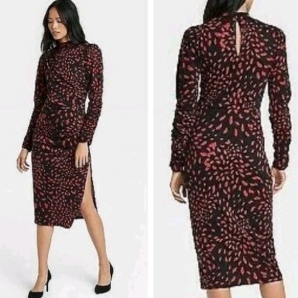 Who What Wear Floral Puff Sleeve Dress Women XL